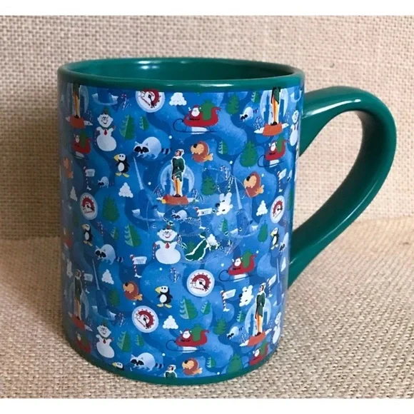 Elf The Movie North Pole Coffee Mug 14 Oz. Cup Green Patterned Holiday Christmas - Picture 1 of 8